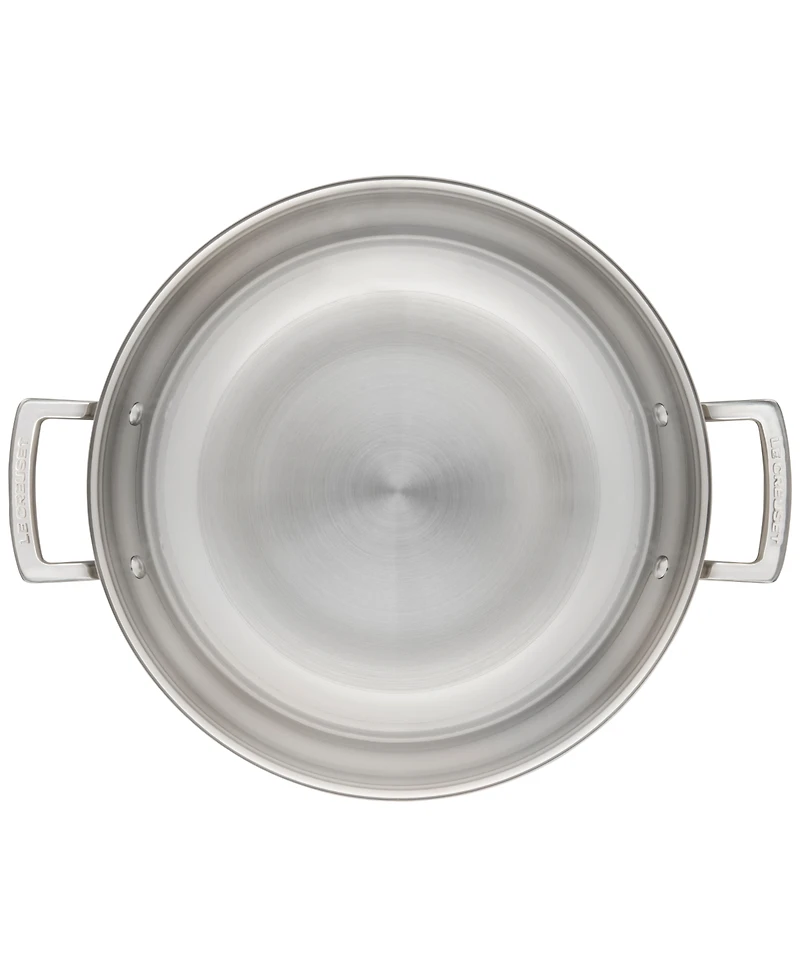 Le Creuset Classic Stainless Steel Round Wok & Glass Lid, 4.5 Qt.