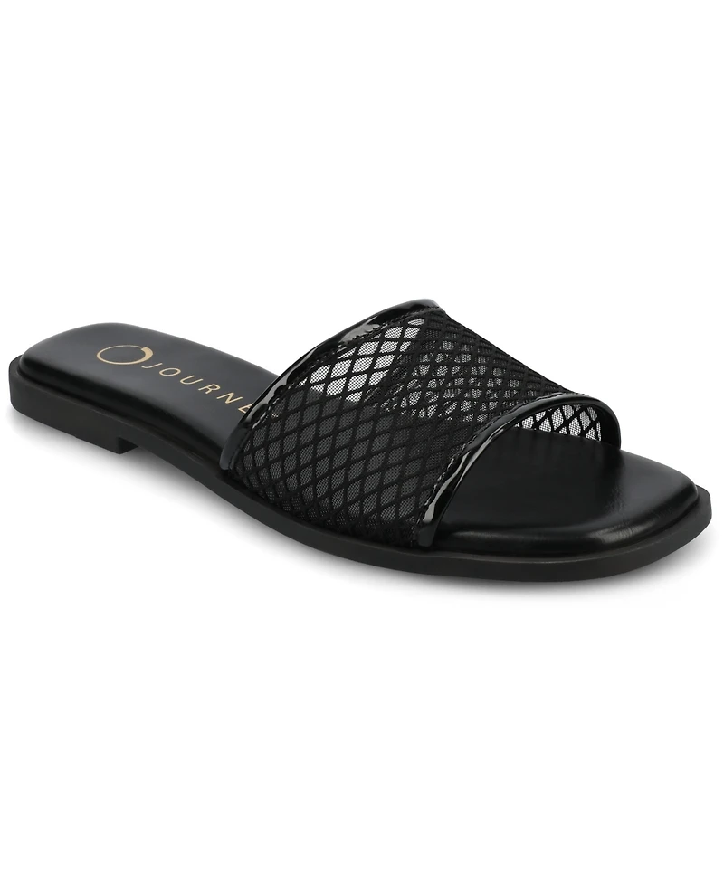 Journee Collection Women's Breckley Mesh Slide Flat Sandals