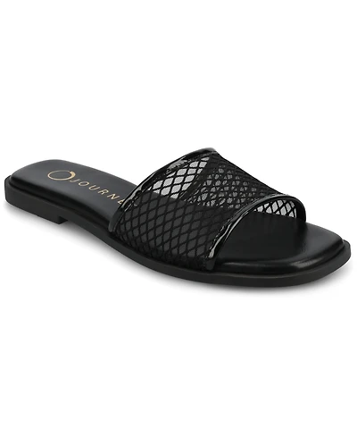 Journee Collection Women's Breckley Mesh Slide Flat Sandals
