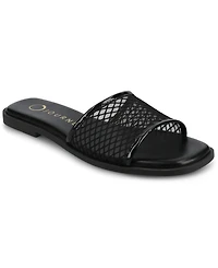 Journee Collection Women's Breckley Mesh Slide Flat Sandals