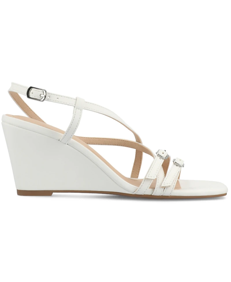 Journee Collection Women's Clinne Strappy Wedge Sandals