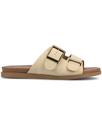 Journee Collection Women's Cosette Double Strap Flat Sandals