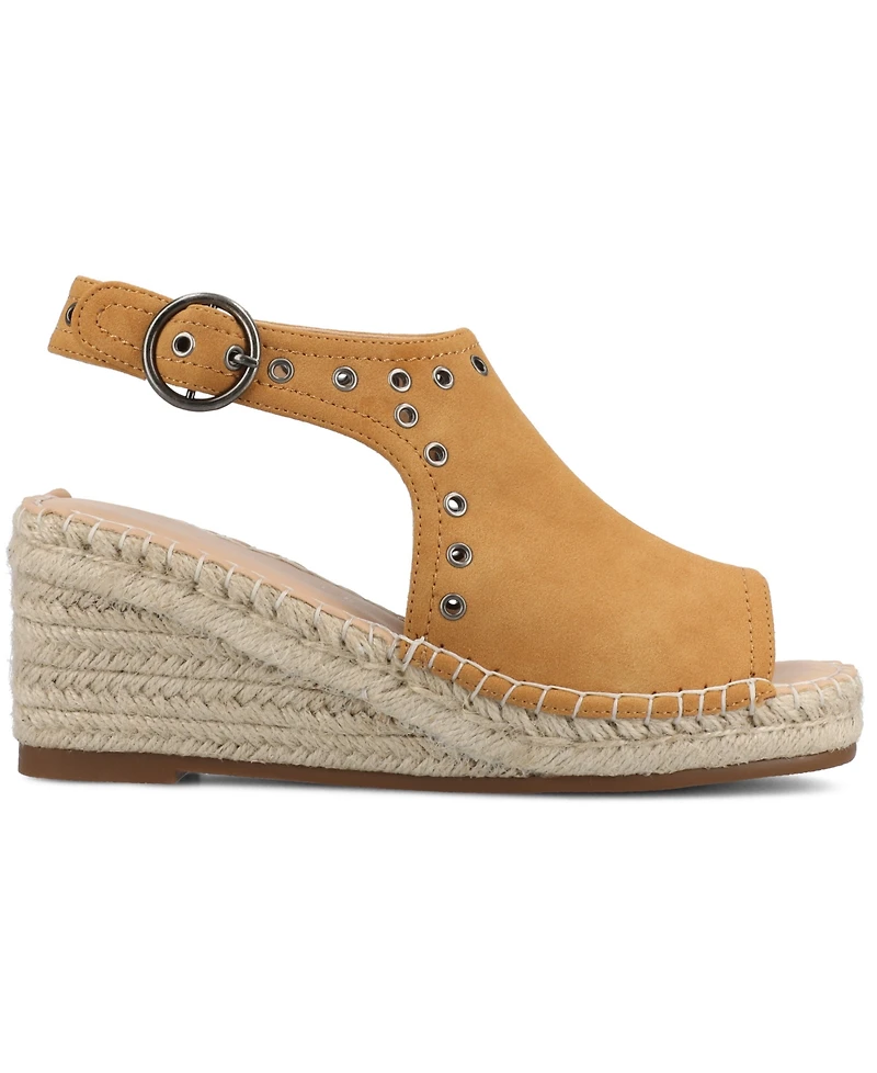 Journee Collection Women's Crisie Peep Toe Espadrille Wedge Sandals