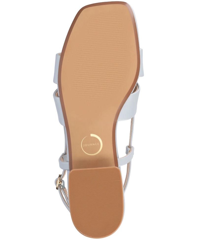 Journee Collection Women's Tabatha Block Heel Slingback Flat Sandals