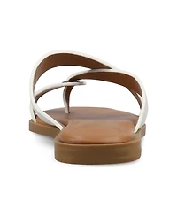 Journee Collection Women's Prizzie Toe Ring Strappy Flat Sandals