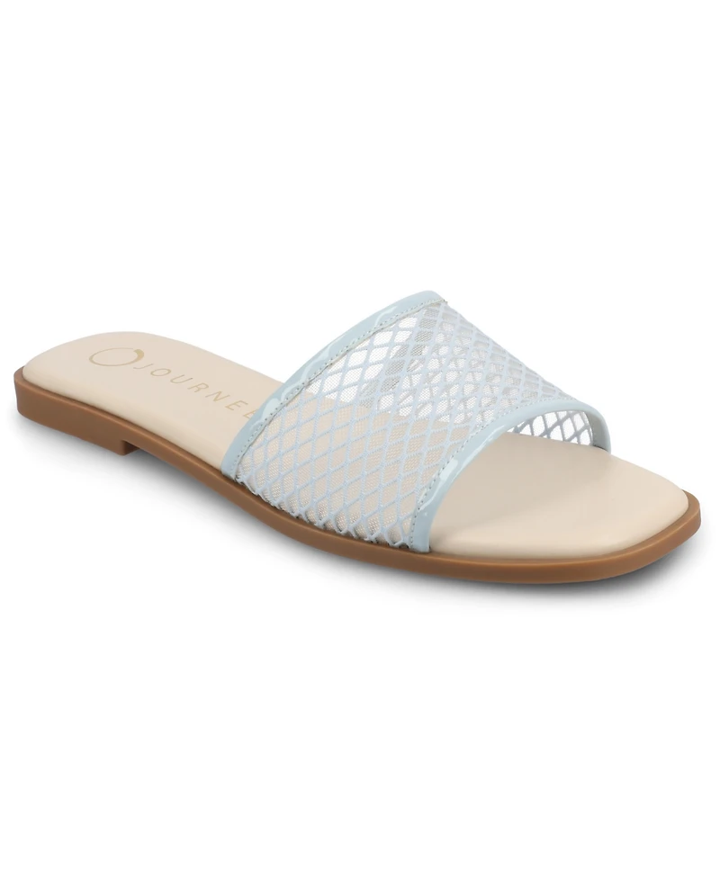 Journee Collection Women's Breckley Mesh Slide Flat Sandals