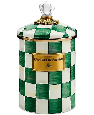 Mackenzie-Childs Emerald Check Medium Canister