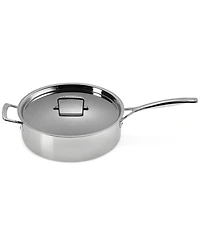 Le Creuset Classic Stainless Steel Round Saute Pan with Lid, 6 Qt.