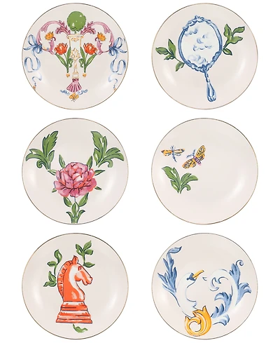 Macy's Flower Show 6-Piece Ceramic Appetizer Plate Set, Exclusively at Macy's
