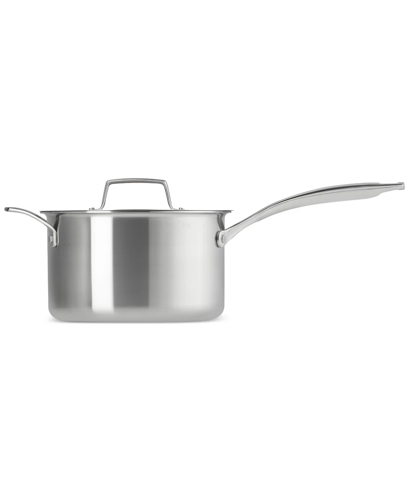 Le Creuset Essential Stainless Steel Round Saucepan with Lid, 4 Qt.