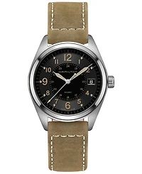 Hamilton Men's Swiss Khaki Field Tan Leather Strap Watch 40mm H68551833