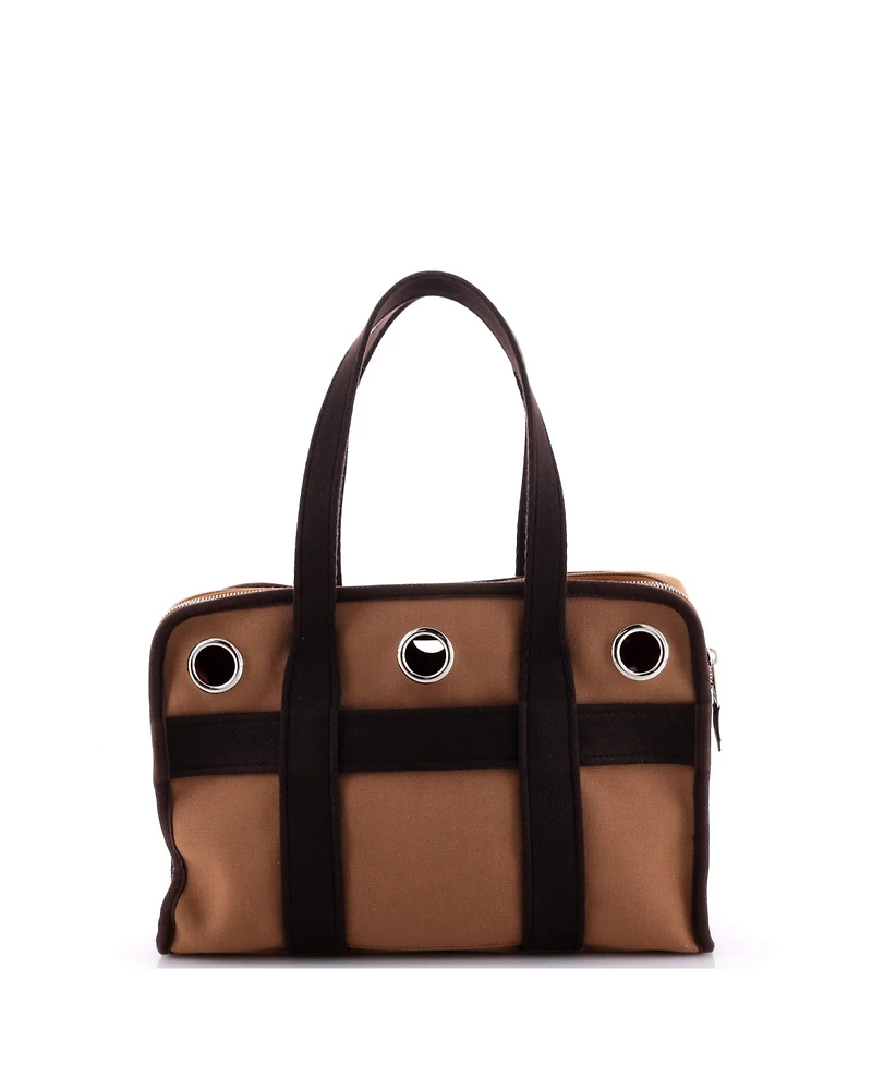 Pre-Owned HERMES Small Pet Dog Carrier Toile