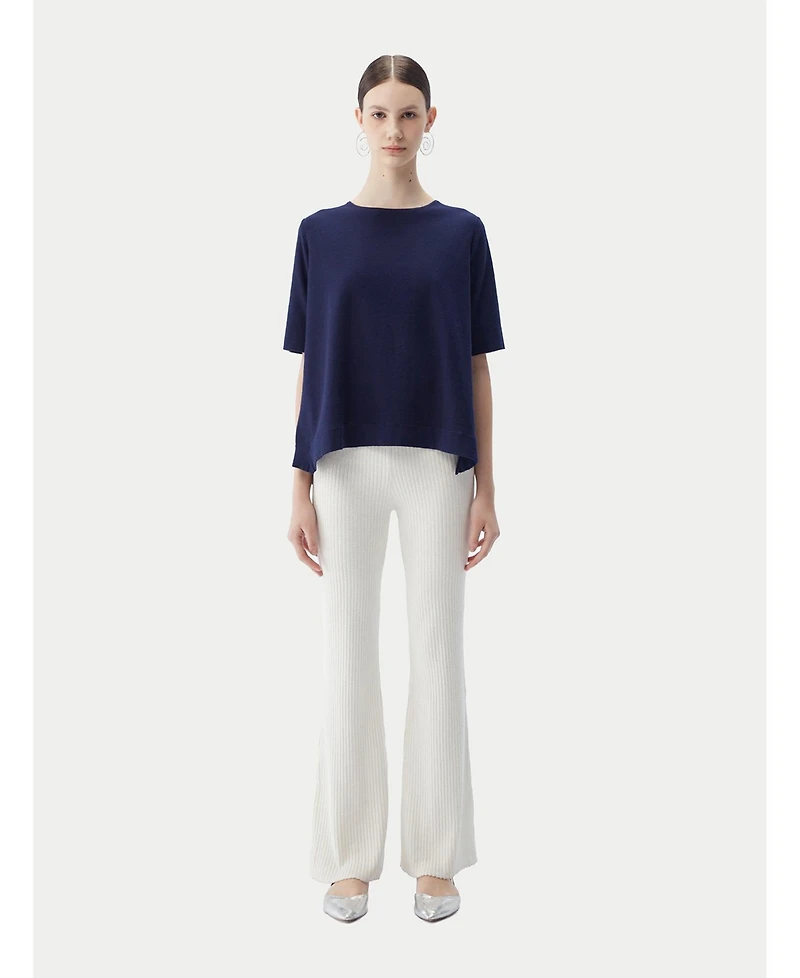 Gobi Cashmere Women's Box-Cut Cotton Silk Blend T-Shirt