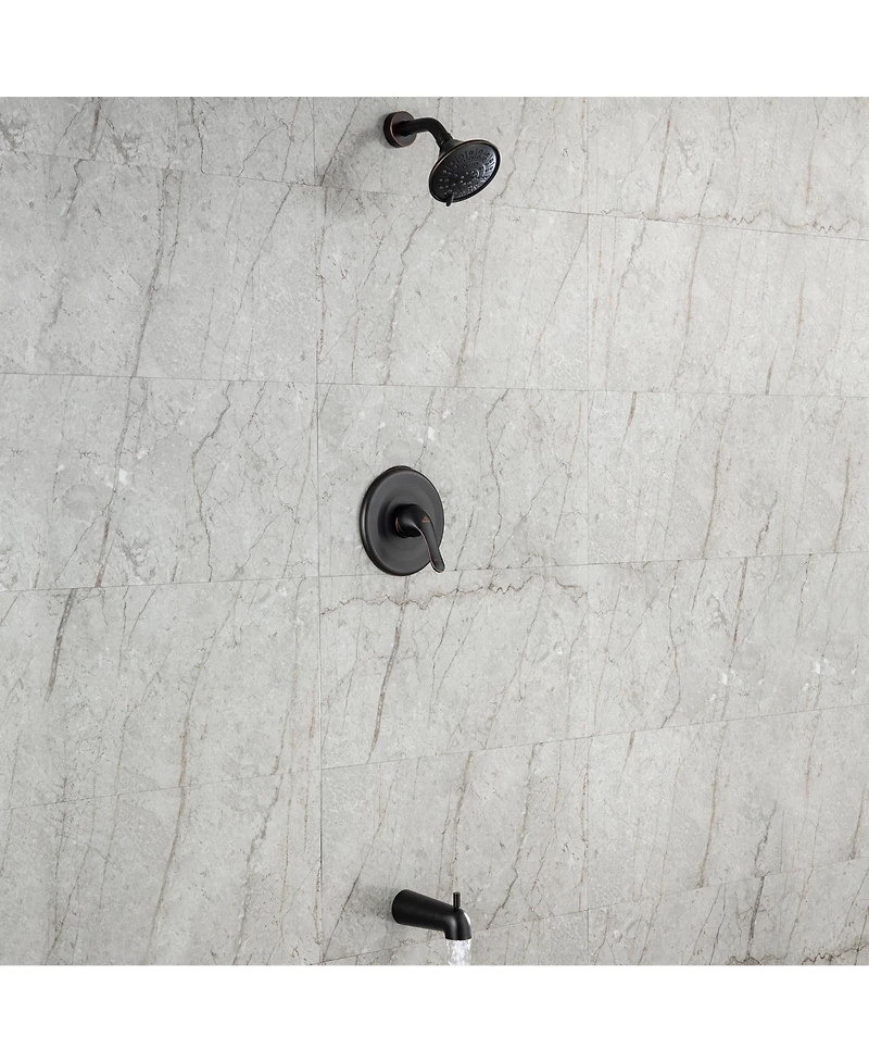 Bathtub Faucet Set, Shower System with Tub Spout 4.84 Inch 3-Spray Bathroom Shower Head, Single-Handle Shower Valve and Trim Kit, Chrome