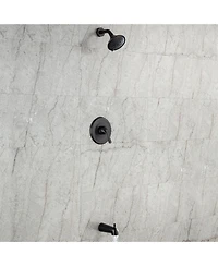Bathtub Faucet Set, Shower System with Tub Spout 4.84 Inch 3-Spray Bathroom Shower Head, Single-Handle Shower Valve and Trim Kit, Chrome