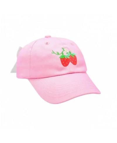 Bits & Bows Girls Strawberry Bow Baseball Hat