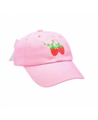 Bits & Bows Girls Strawberry Bow Baseball Hat