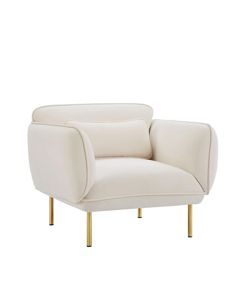 Oversized Living Room Accent Velveta Armchair Upholstered-Single Sofa Chair, Comfy Fabric Armchair with Metal Leg