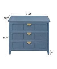 3 Drawer Cabinet Storage Cabinet with Drawers Modern Sideboard Buffet Cabinet Entryway Cabinet for Living Room Dressers Chest of Drawers, Blue