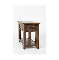 Artisan's Craft Rustic Farmhouse Distressed Solid Wood Chairside Table