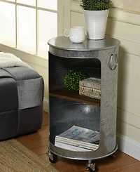 StyleCraft Home Collection 15.75" Galvanized Metal Church St. Industrial Side Table