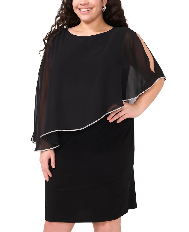 Msk Plus Size Capelet Shift Dress
