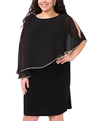 Msk Plus Size Capelet Shift Dress