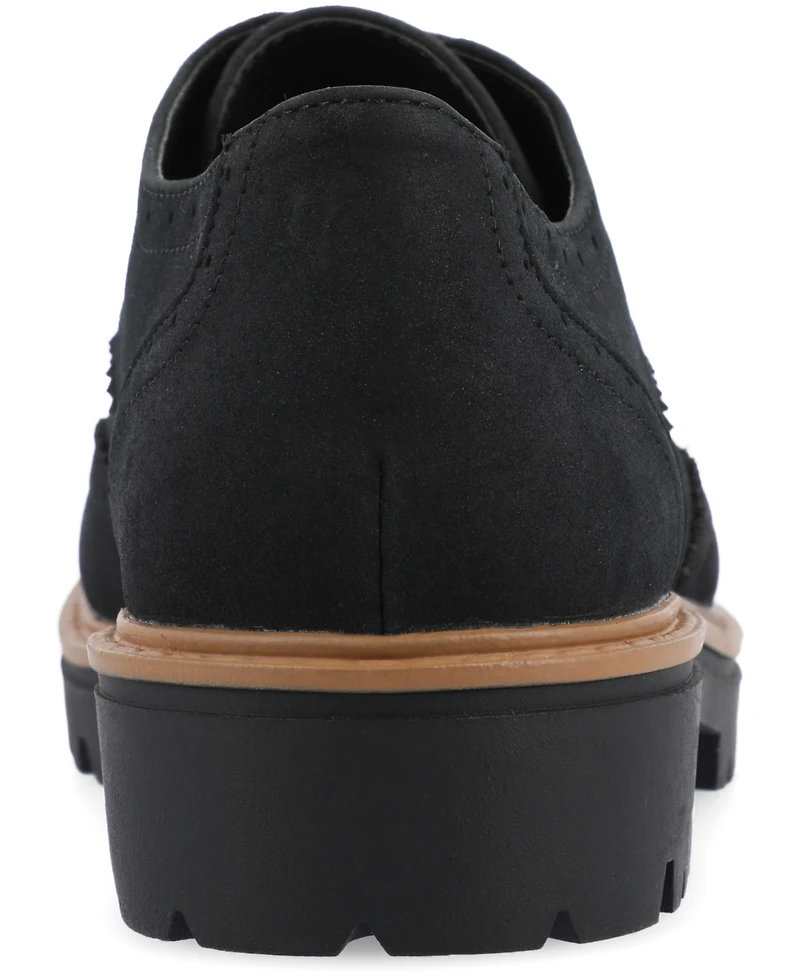 Journee Collection Women's Claudiya Oxford Lug Sole Loafers