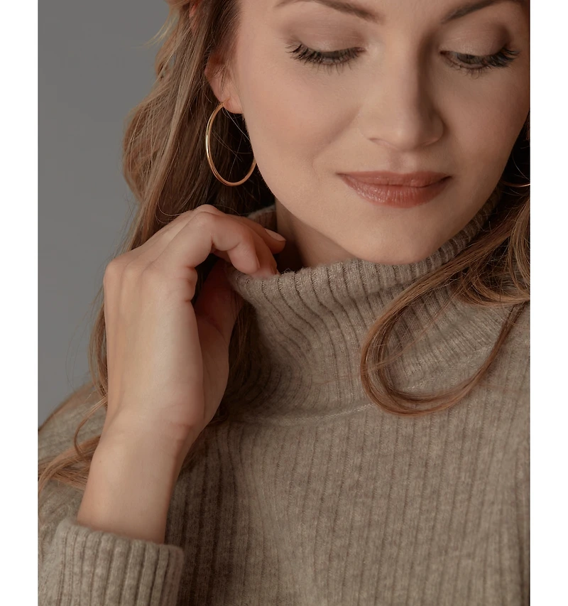 LuxLined Women's Itch-Free Merino Wool Mock Neck Sweater with Soft Inner Lining