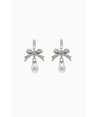 Bow Pearl Drop Earrings