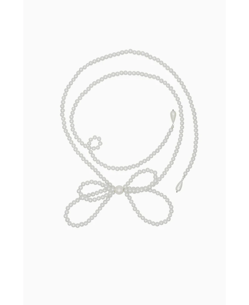 Pearl Bow Wrap Necklace