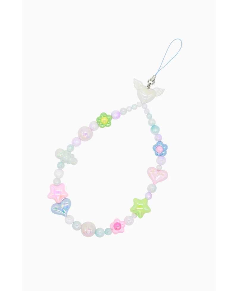 Multicolor Various Shape Beads Phone Strap 8.0″