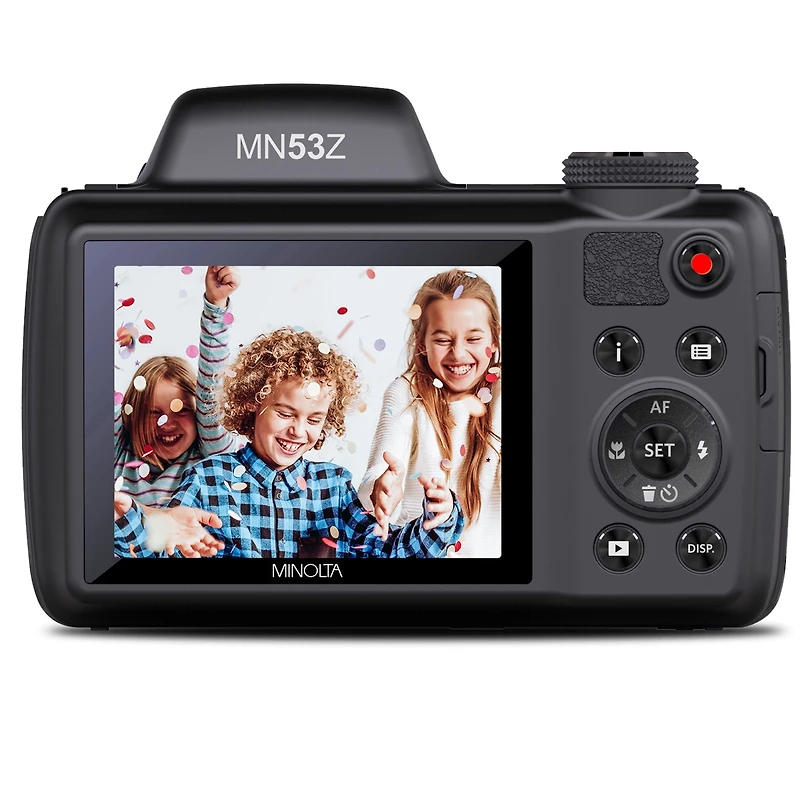 Minolta MN53Z 16MP Fhd Wi-Fi Bridge Camera with 53x Optical Zoom, Black