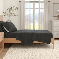 Linery & Co. Turkish Cotton Double-Brushed Solid Color Flannel Bed Sheet Set