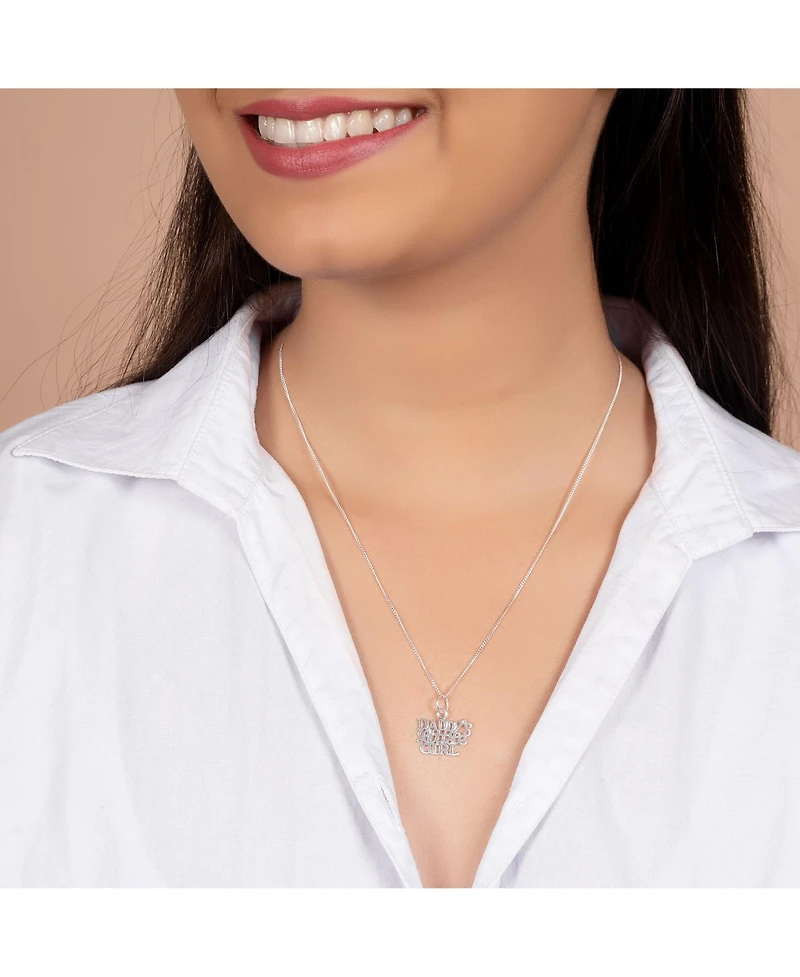 Bling Jewelry Inspirational 'Daddy's Little Girl' Pendant Necklace Daughter in Sterling Silver