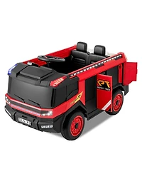 12V Kids Ride on Fire Truck 2-Seater with Remote Control and Water Gun-Red
