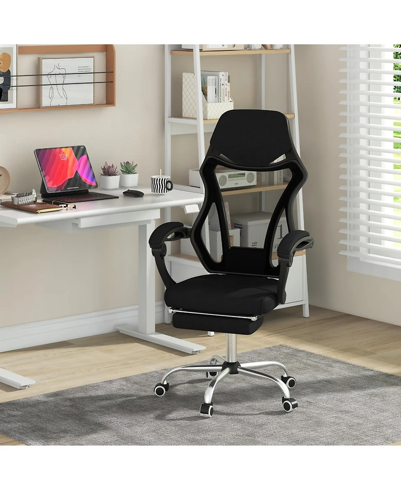 Ergonomic Mesh Office Chair with Footrest and Tilting Backrest Adjustable Computer Chair for Comfort and Support