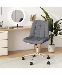 Teddy Fleece Armless Office Chair for Home or Desk Use, Soft and Cozy Seating