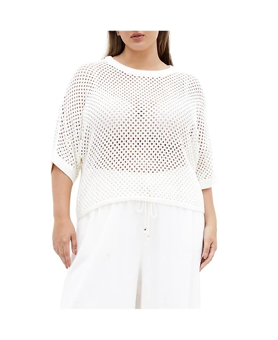 Plus Crochet Knit Top