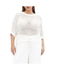 Plus Crochet Knit Top