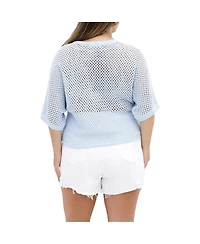 Plus Crochet Knit Top