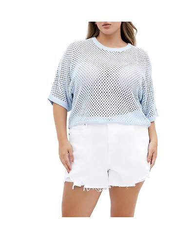 Plus Crochet Knit Top