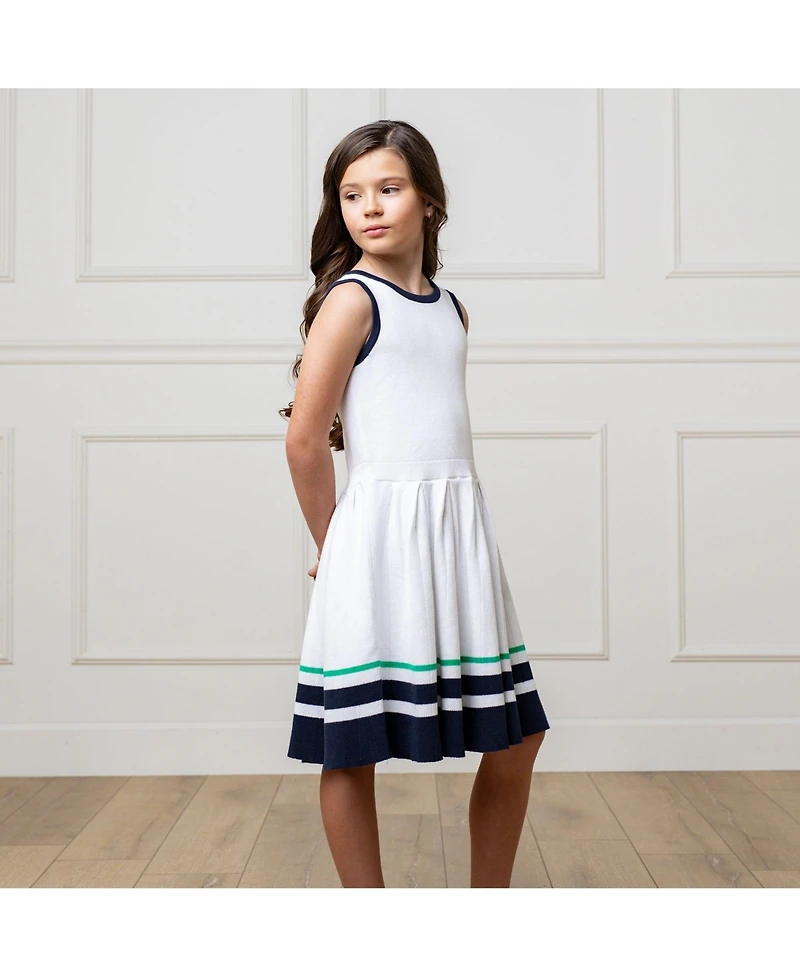 Hope & Henry Little Girls Sleeveless Tennis Sweater Dress