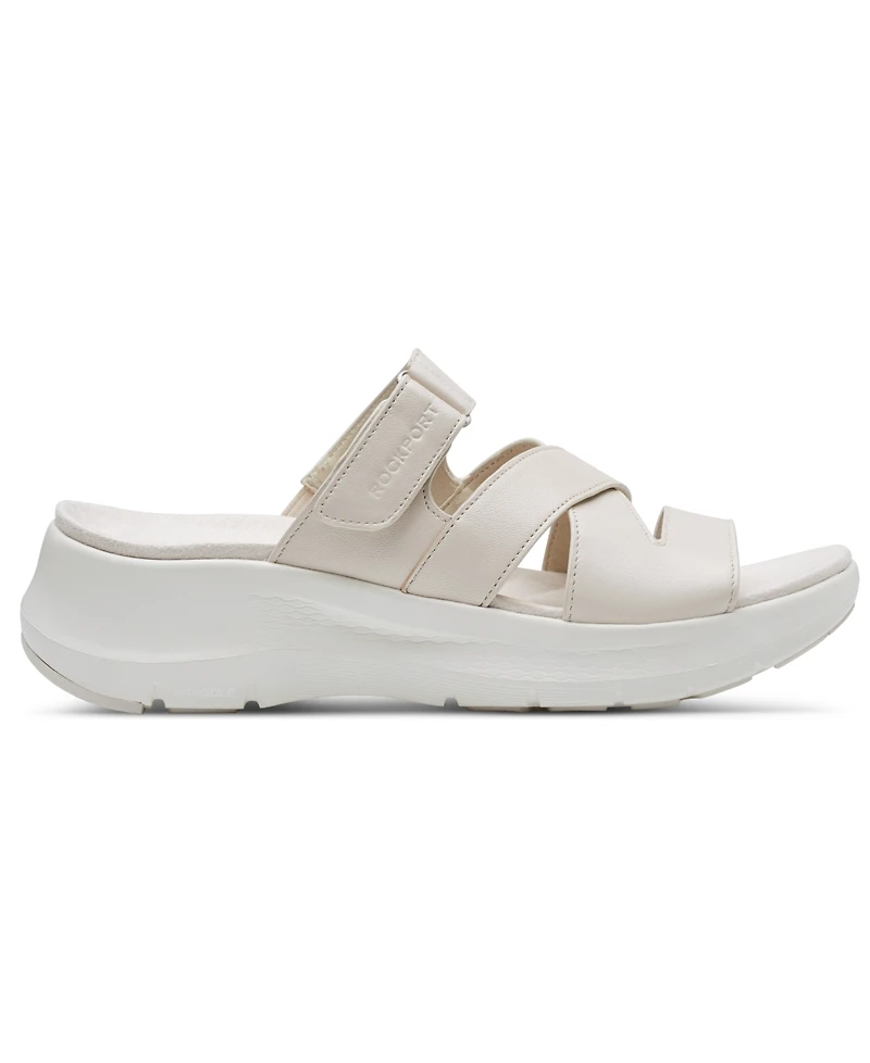 Rockport Women's Qwyn Slip-On Strappy Casual Wedge Sandals