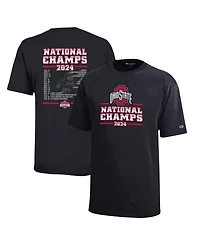 Champion Big Boys and Girls Black Ohio State Buckeyes College Football Playoff 2024 National Champions Schedule T-Shirt
