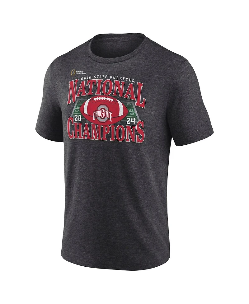Fanatics Men's Charcoal Ohio State Buckeyes College Football Playoff 2024 National Champions Vintage Tri-Blend T-Shirt