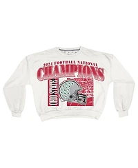 Pressbox Women's White Ohio State Buckeyes College Football Playoff 2024 National Champions Zone Oversized Sweatshirt