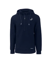 Cutter & Buck Men's Navy Los Angeles Dodgers Roam Tri-Blend Half-Zip Hoodie
