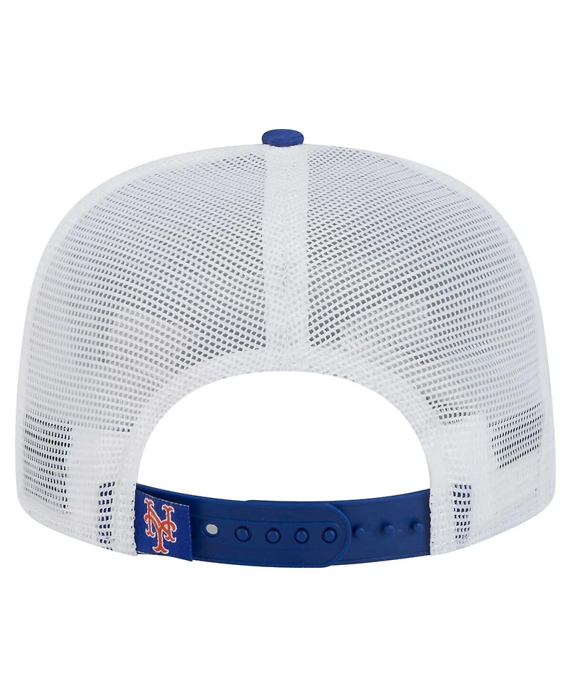 New Era Men's Royal New York Mets 9FIFTY A-Frame Trucker Snapback Hat