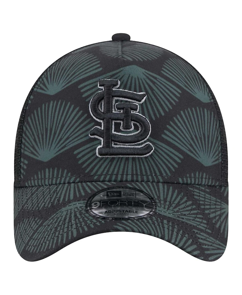 New Era Men's Black St. Louis Cardinals 9FORTY A-Frame Trucker Adjustable Hat